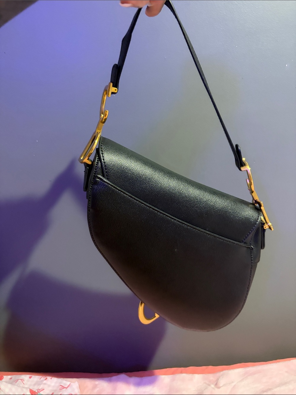 Dior Black Saddle Shoulder Bag with Gold Hardware - Picture 4 of 7